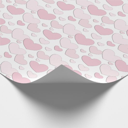 Roze papier - Heart Pattern Wrapping Paper (Hoek)