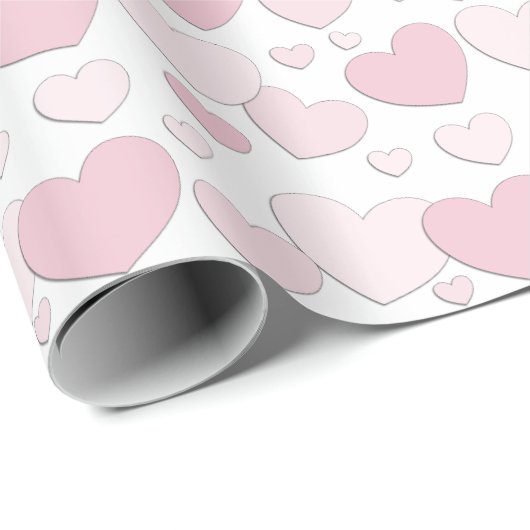 Roze papier - Heart Pattern Wrapping Paper (Rol Hoek)