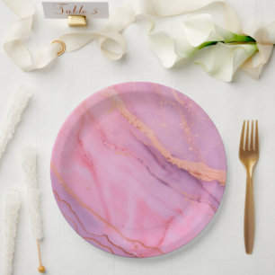 Roze papieren borden bordje
