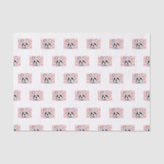 Roze papieren bulldog tissuepapier