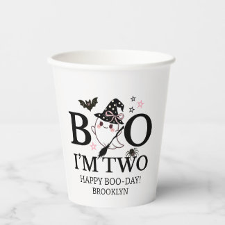Roze papieren Halloween-beker voor meisjes Little Bekers