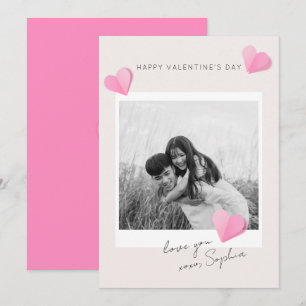 Roze Papieren Hartjes Foto Liefde XOXO Valentijnsd Feestdagenkaart