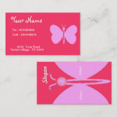 roze papillon visitekaartje (Voorkant / Achterkant)