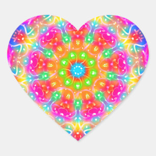 Roze Paradijs Mandala Design Hart Sticker