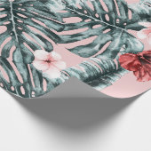 Roze Paradijs Tropisch Eiland Bloem Botanisch Cadeaupapier (Hoek)