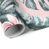 Roze Paradijs Tropisch Eiland Bloem Botanisch Cadeaupapier (Rol Hoek)