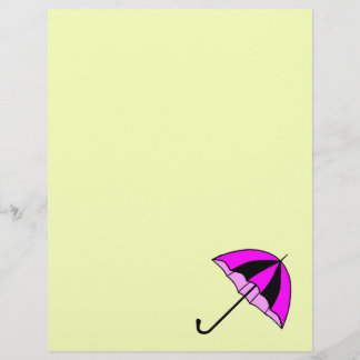 Roze paraplu Aangepast 8.5" x 11" Basic Briefpapie