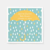 Roze paraplu en regen Baby shower papieren servett Servet (Voorkant)