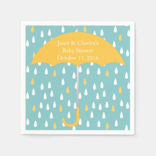 Roze paraplu en regen Baby shower papieren servett Servet
