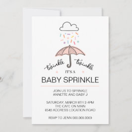 Roze paraplu twinkle baby sprinkle download invull kaart