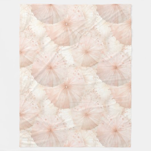 Roze Paraplu's Fleece Deken (Voorkant)