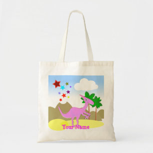 Roze Parasaurolophus Cartoon Dinosaur Bag/Tas Tote Bag