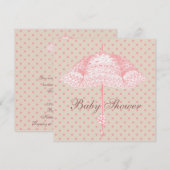 Roze Parasol Paraplu Babymeditatie Meisje Kaart (Voorkant / Achterkant)