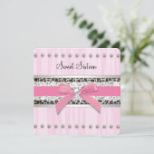 Roze Parel Luipaard Sweet 16 Feest Kaart (Staand voorkant)
