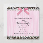 Roze Parel Luipaard Sweet 16 Feest Kaart (Achterkant)