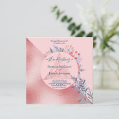 Roze Parel Waterverf Bloemachtige Pagan Handfastin Aankondiging (Staand voorkant)