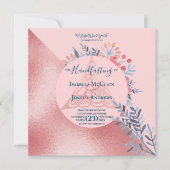 Roze Parel Waterverf Bloemachtige Pagan Handfastin Aankondiging (Voorkant)