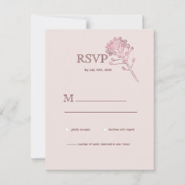 Roze parelfles RSVP Kaartje