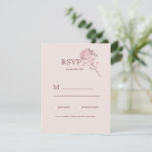 Roze parelfles RSVP Kaartje (Staand voorkant)