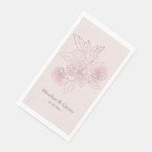 Roze parelfles servet (Hoek)