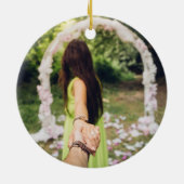 roze parelmoervlinder keramisch ornament (Achterkant)