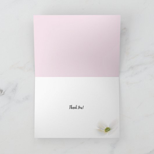 Roze parels in bloem bedankt kaart (Binnen)