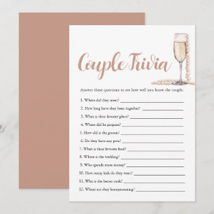 Roze Parels & Prosecco Koppel Trivia Bruidsfeest S Kaart
