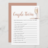 Roze Parels & Prosecco Paar Trivia Bruidsspel Kaart (Voorkant / Achterkant)