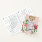 Roze parfumfles bloemige bruiloftsbad recept notitieboek (Binnen)