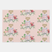 Roze Parfumfles Florale Bruiloft  Inpakpapier Vel (Voorkant 3)