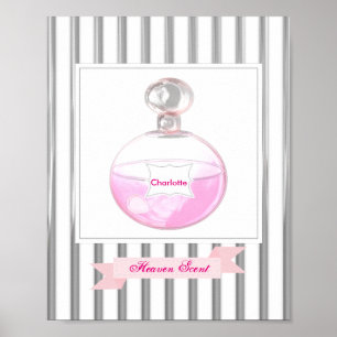 roze parfumfles op maat poster