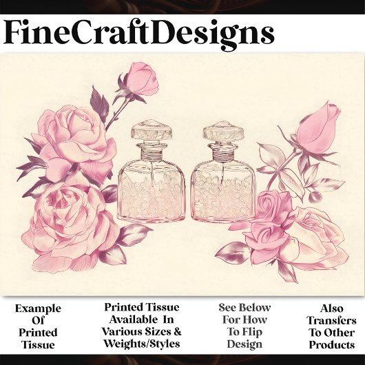 Roze parfumflesjes & Rozen AE1 Decoupage Tissuepapier