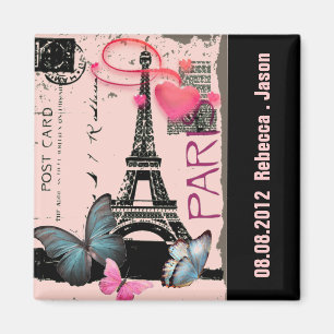roze Parijs Eiffeltoren destination wedding Magneet