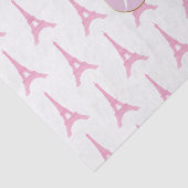 Roze Parijs Eiffeltoren Monogram Modern Party Tissuepapier (Detail)