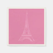 Roze Parijs Eiffeltoren Papieren servetten (Voorkant)