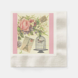  roze parijs frans thema papier servetten