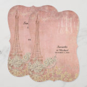 Roze Parijs Parisian Rehearsal Dinner Kaart (Voorkant / Achterkant)