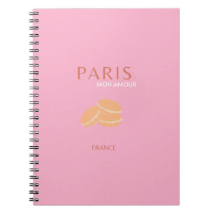 Roze Parijs Reizen Kunst Retro Kunst Preppy Kunst Notitieboek