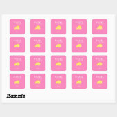 Roze Parijse reisrecorder met kunstpreppy art deco Vierkante Sticker (Vel)