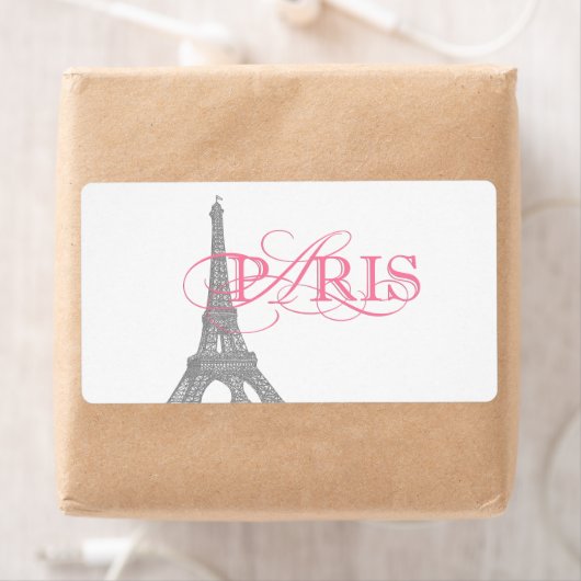 Roze Parijse Waterfles Etiket (Insitu)