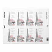 Roze Parijse Wijnfles Etiketten (Full Sheet)