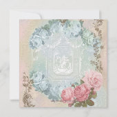  roze Paris Baby Shower Uitnodigingen (Achterkant)