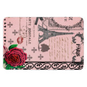 Roze Paris Collage Magneet (Horizontaal)