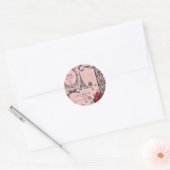 Roze Paris Collage Ronde Sticker (Envelop)