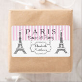Roze Paris Eiffel Tower Sweet 16 Name Etiket (Insitu)