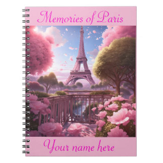 Roze Paris Eiffeltoren Spiraal Foto Notitieboek