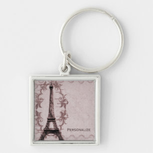Roze Paris Grunge Sleutelhanger