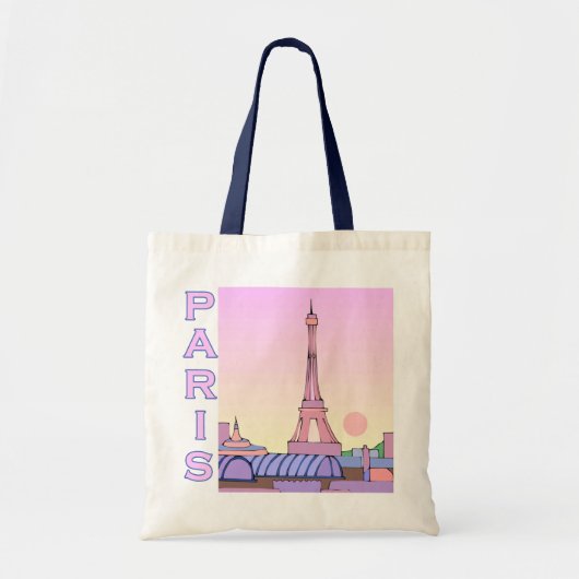 Roze Paris Illustration Canvas tas (Voorkant)