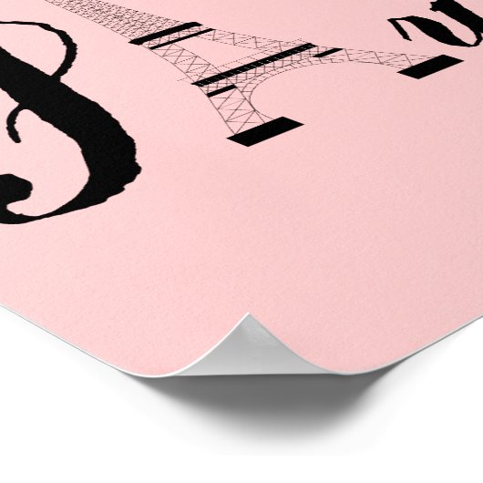 Roze Paris Modern Art Poster Print (Hoek)