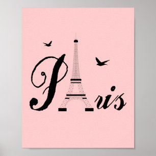 Roze Paris Modern Art Poster Print